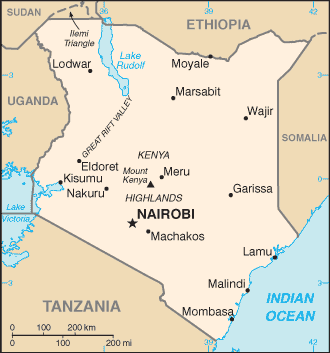 Übersichtskarte Kenia